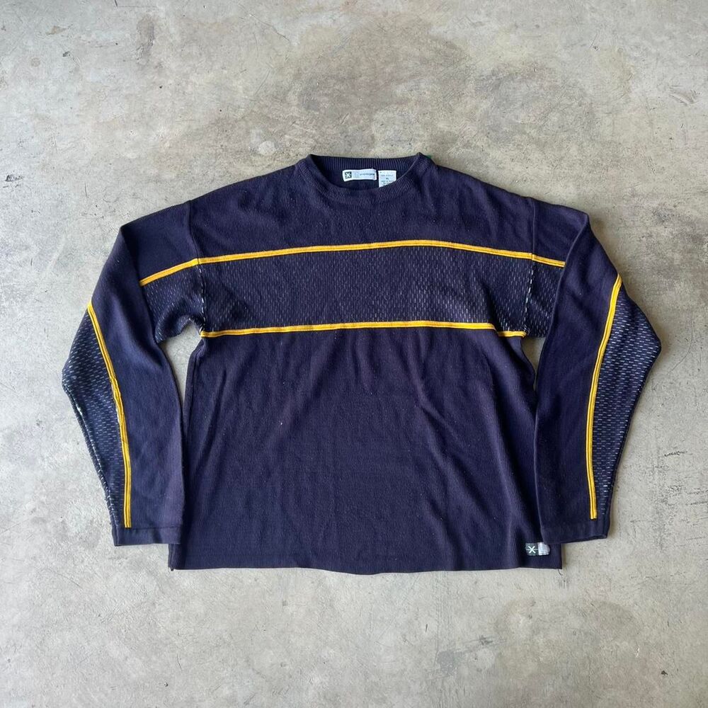 Xtreme Gear y2k sweater striped long sleeve quad hit Mens size XL 1990s